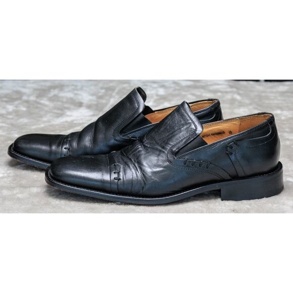 Kenneth Cole New York Black Leather Slip On Square Toe Loafers Mens Size 10 - Picture 4 of 15